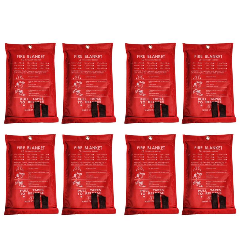 Fire Blanket Kitchen - B48B-8PCS Noodbranddeken, Branddeken, Brandblusdeken voor Keuken,