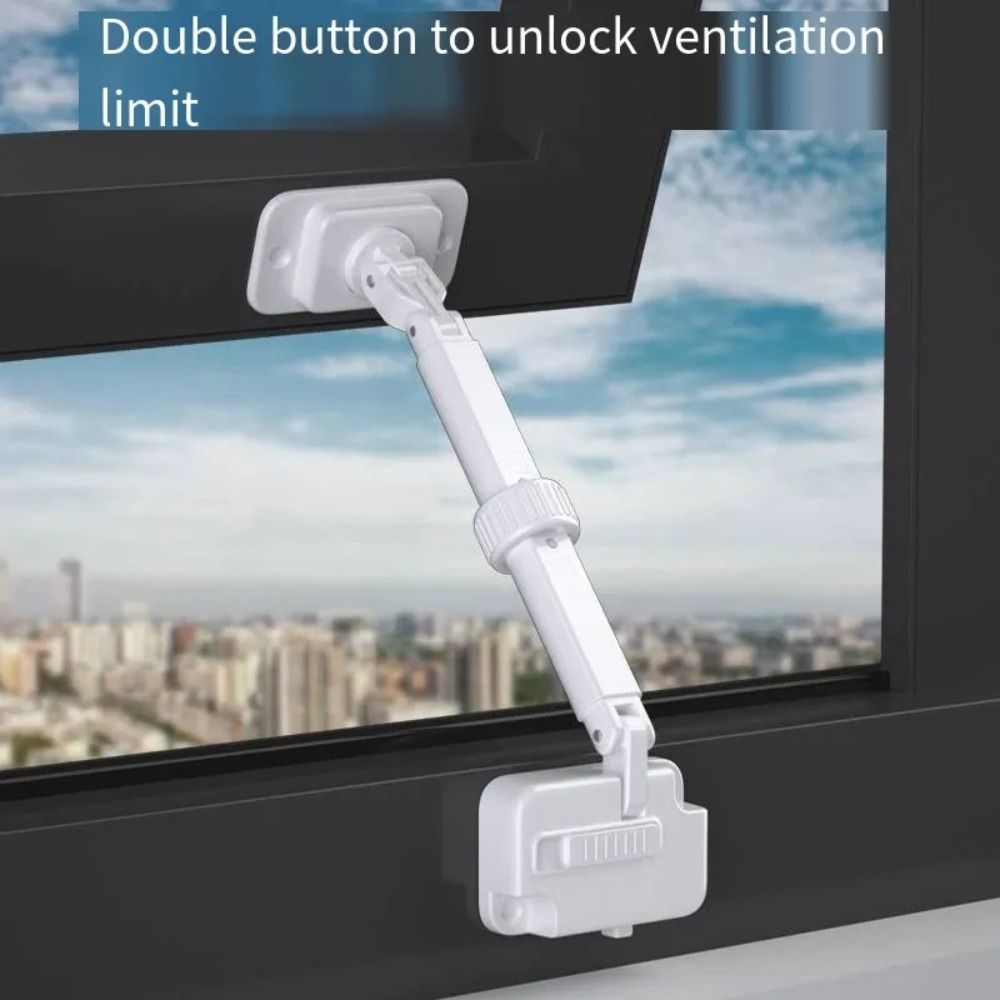 Window Lock Bar - Perforatievrije Raamstop Raamvergrendeling Abs Glijdend Vlak