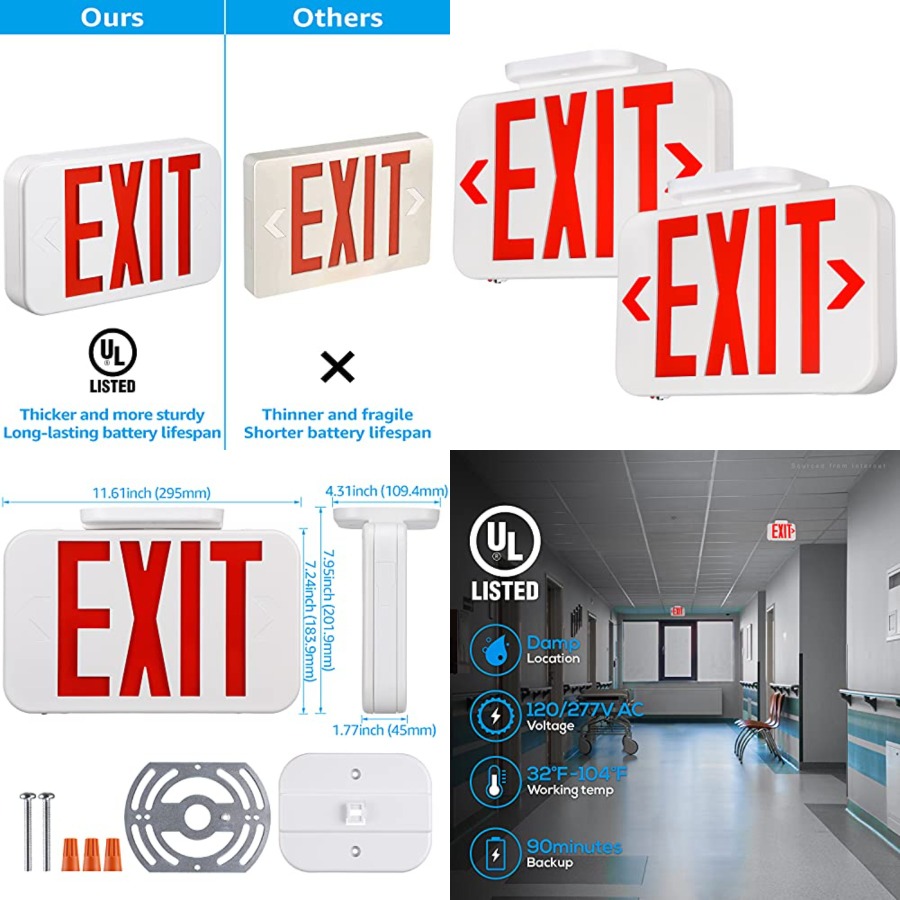 LED-uitgangsbord, nooduitgangs - Emergency Exit Sign recensie en prijs