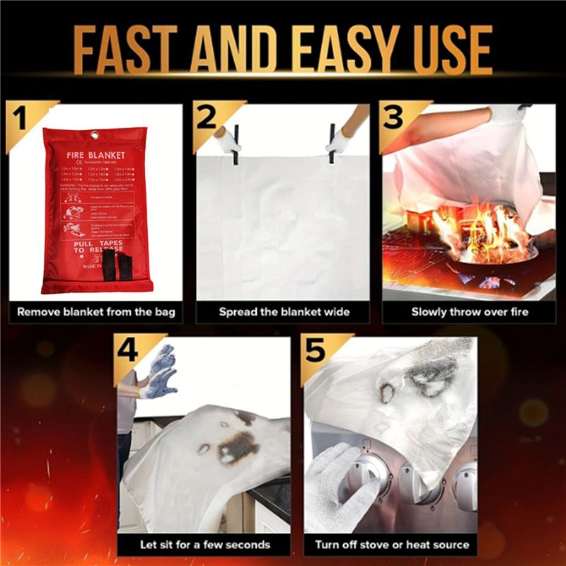 B48B-8PCS Noodbranddeken, Bran - Fire Blanket Kitchen recensie en prijs